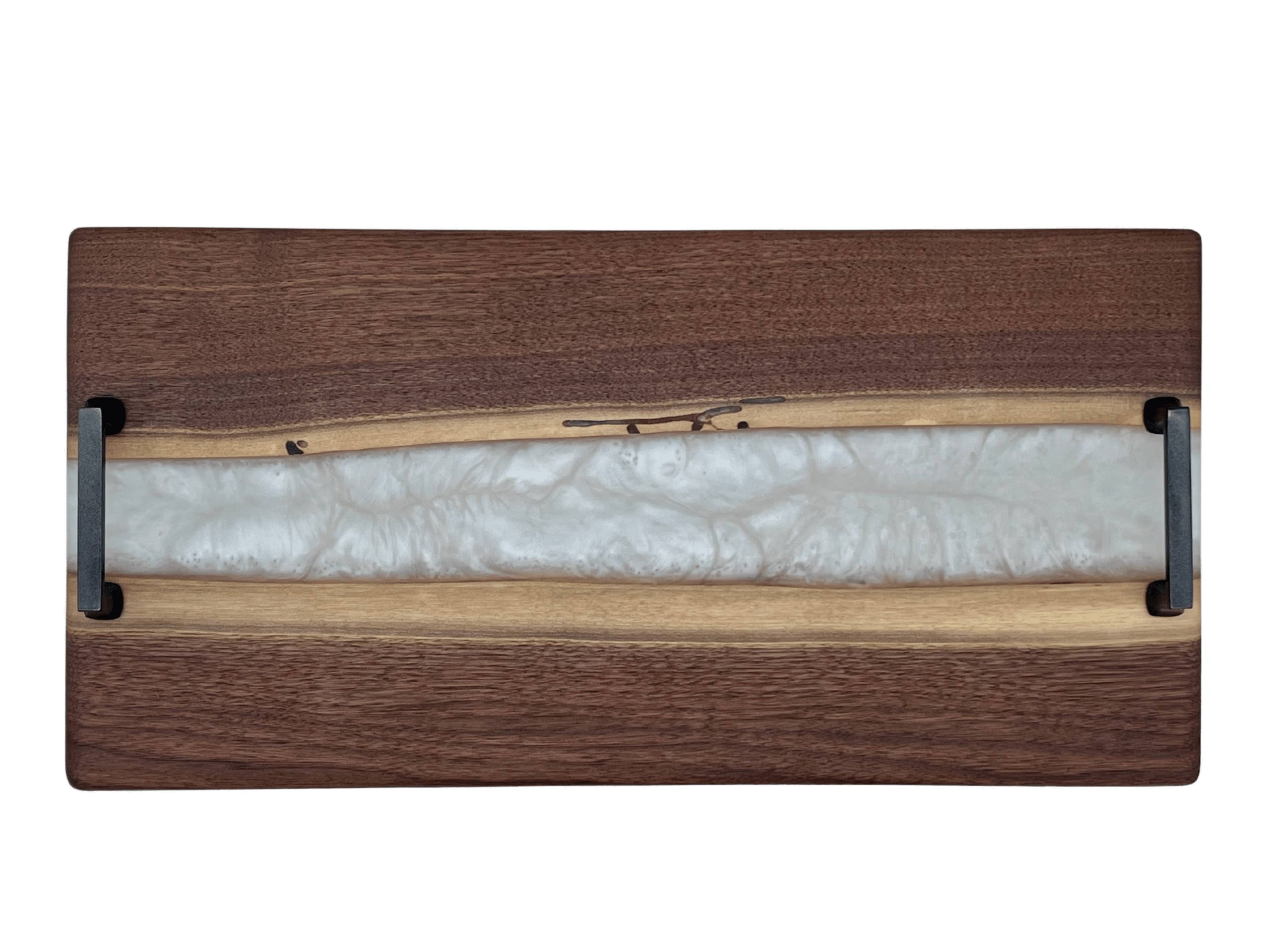 Black Walnut River Charcuterie Board with White Epoxy Resin 14 C98E2A80 3869 49F6 9670 8D16B8F67D85